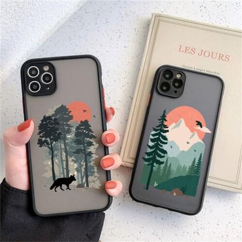 TIDOVE Mountain Tree Sunset Case For iPhone 12 Pro XS Max 12 Mini 7 8 Plus X XR SE 2020 Hard PC Camera Protection Back Shell