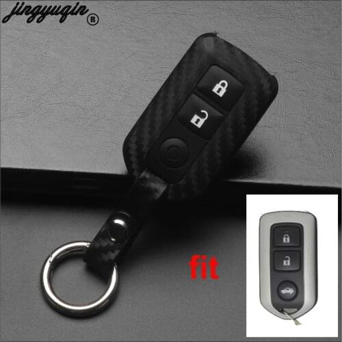 Jingyuqin Carbon Fiber Silicone Car Key Case Fob Cover For Nissan Qashqai Micra Juke X-Trail Navara Note Tiida Pathfinder