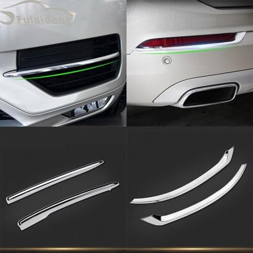 For Volvo XC90 2016-2020 ABS Chrome Front and Rear Bumper Moulding Fog Light Lamp cover trims Car Styling Accessories