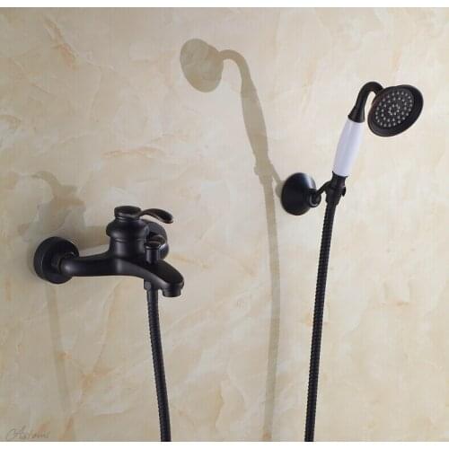 Europe style brass ORB finished wall mounted bath and shower faucet exposed B&S faucet set