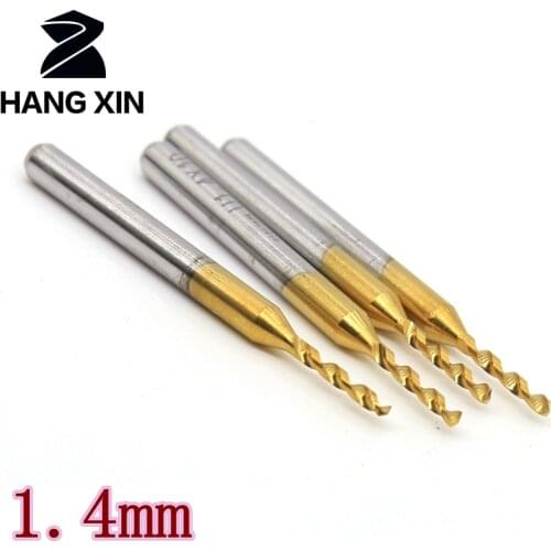 HANGXIN Titanium Coated Carbide PCB Drill 1.4mm 10PCS Metal Cutting Machine,CNC Router Woodworking Tools,dremel Accessories Tool