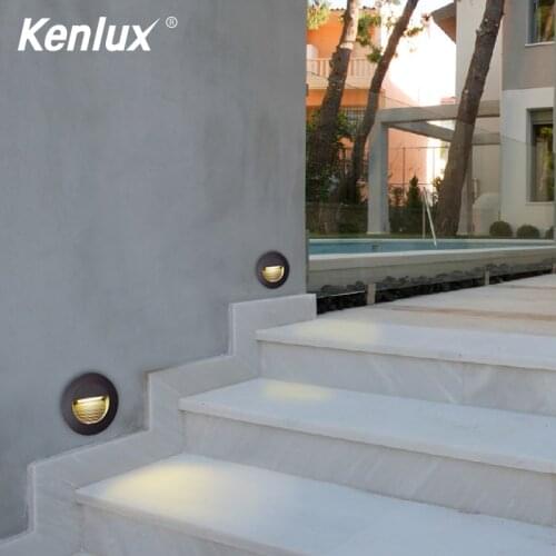Kenlux Round Led stair light step lights 3W COB 85*85mm AC85-265V outdoor & indoor waterproof Fashion recessed wall lamp