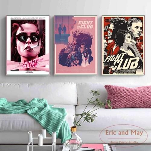 Fight Club Classic Movie Poster And Print Canvas Painting Art Wall Pictures Hot Retro Style Room Decoration Aesthetic Affiche