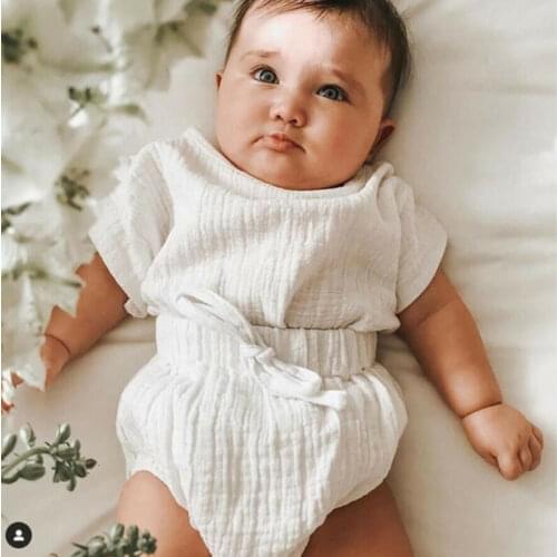 3-24M Newborn Infant Baby Girl Boy Clothes Set Soft Short Sleeve Top T shirt Shorts Bloomers Outfit Toddler Baby Costumes Summer