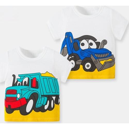 Summer Toddler Boy Cartoon Car T Shirts Kids Clothes Girls Cute Tees Tops Boutique Outfits Baby Girl Cotton T Shirts Costume