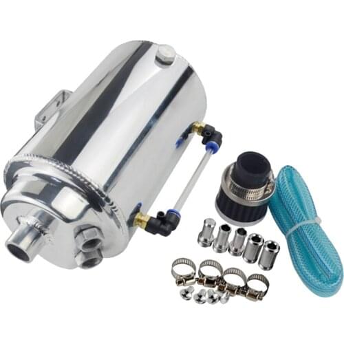 MagiDeal Aluminum Engine Oil Catch Reservoir Breather Tank Can w/ Filter