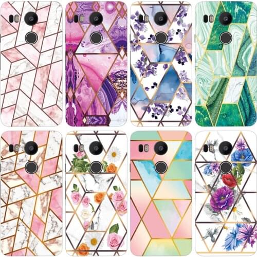 Soft Phone Case for LG Angler H79 Nexus 5X Google Nexus 8 Funda Glossy Colorful Silicone Phone Back Cover Geometric Marble