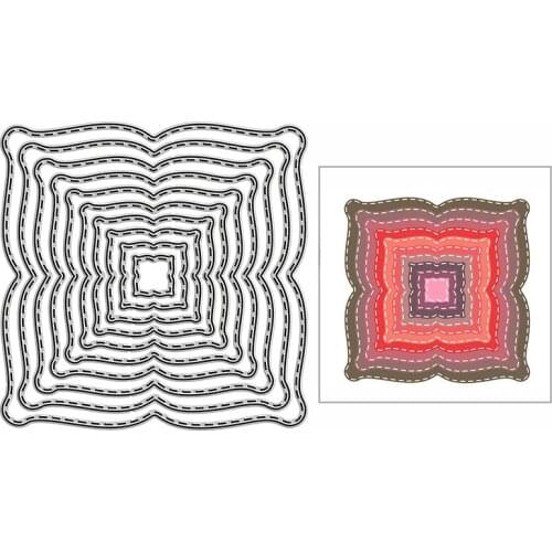 New Stitched Curvy Squares Craft Embossing Mold 2021 Metal Cutting Dies for DIY Decor Scrapbooking Album Card Making No Stamps