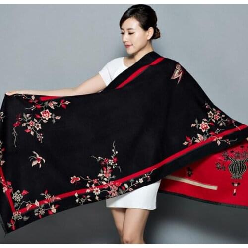 Winter Scarf Ladies Autumn Winter Korean Version Thickened Long Student Scarf Cashmere Jacquard Shoulder Versatile Foulard