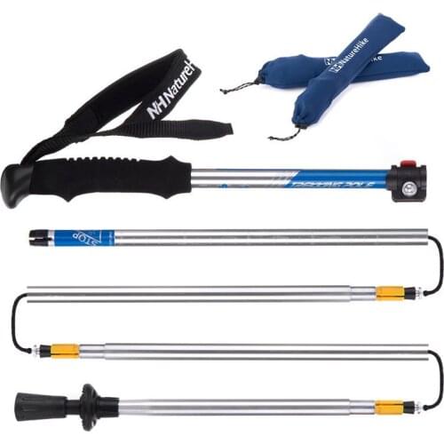 【New store 】 Outdoor Walking Sticks Ultra-light EVA Handle 5-Section Adjustable Canes Trekking Pole Alpenstock Naturehik