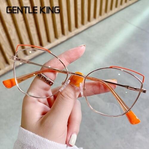 GENTLE KING Anti Blue Light Glasses For Men Blue Ray Blocking Glasses Women Metal Frame Anti Radiation Eyeglasses