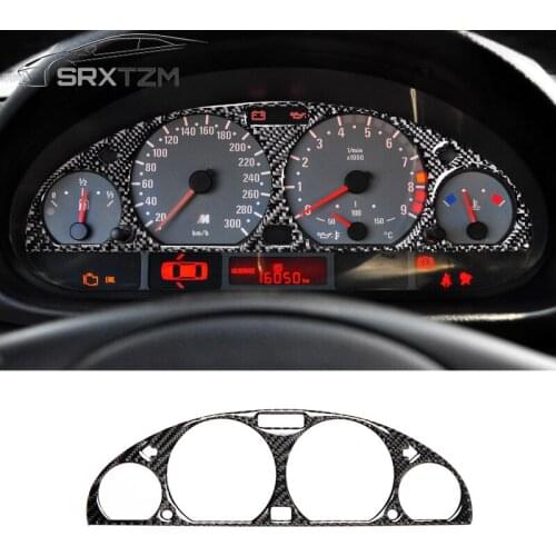 SRXTZM Car Middle Dashboard Panel Carbon Fiber Cover Instrument Control Trim Interior Strip Sticker For BMW E46 M3 1998-2005 1pc