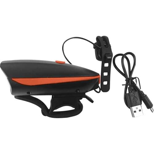 USB ReChargeable Bicycle Bell Flashlight Bike Horn Light Headlight Cycling Multifunction Ultra Bright Electric Loud Horn Bell