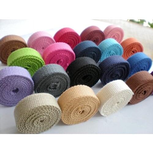 Multicolor 20mm Width Canvas Cotton Webbing Thick Textile Accessories Plain Weave Bag Strap Material DIY Accessories