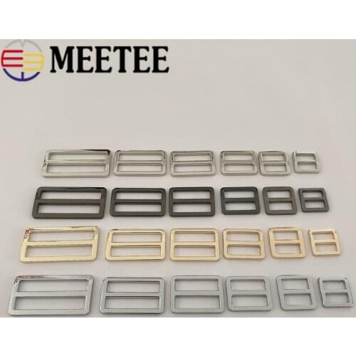 10pc Meetee 16/19/25/32/38/50mm Metal Buckles Bag Strap Belt Adjust Tri-glide Buckle Loop Ring Clasp DIY Leather Craft Accessory