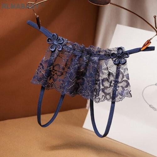 Sexy Women Floral Lace Underwear Panties Slim Low Waist Open Crotch Temptation Lingerie Thong Fashion Lady See Through G-String
