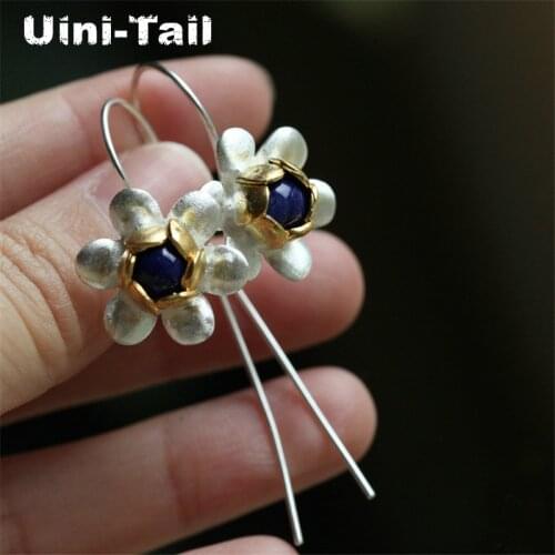Uini-Tail hot new 925 sterling silver Thailand Chiang Mai brushed small fresh flower earrings fashion temperament jewelry GN949