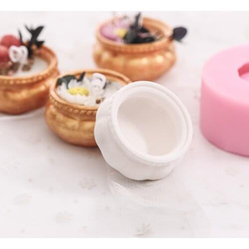 DIY Aroma Candle Silicone Mold 3D Punpkin Shape Pudding Cake Baking Mould Handmade Soap Making Tools Cement Flower Pot Molds