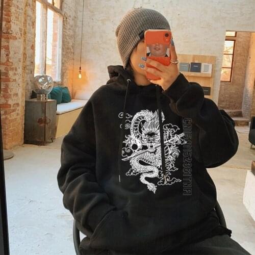 Womens Sweatshirt Korean Gothic Streetwear Hoodie Dropshipping Tops Vintage Harajuku Long Sleeve Kawaii Clothes Loose Tee