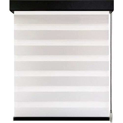 High End Customized Zebra Blinds Black Dust-proof Cover Light Filtering Window Shades For Home Office Living Room Bedroom