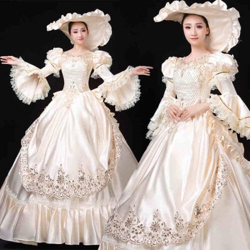 Women Medieval dress costume Victorian Cosplay Elegant Party Prom dress school performance outfit Lolita dress costume