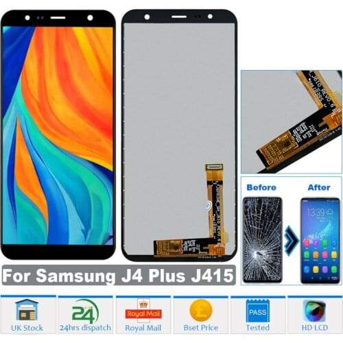 LCD Display Touch Screen Digitizer Assembly Fits For Samsung Galaxy J4+ Plus J415F Phone Replacement LCD Display Touch Screen