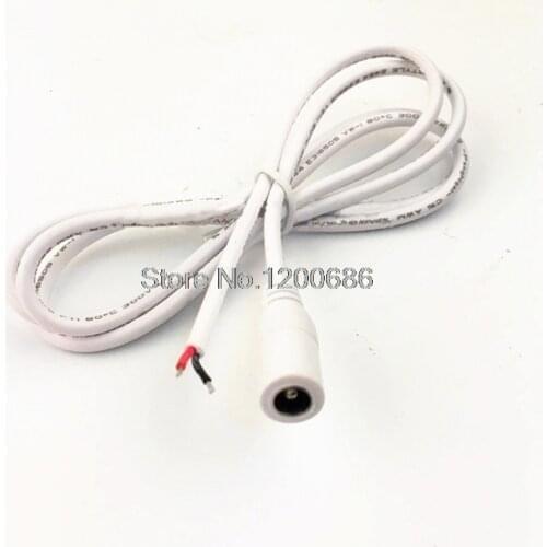 1.5M 20AWG 0.5mm2 White Female DC 2.1mm x 5.5mm Wire Power Pigtails Socket wire harness for CCTV Security Camera