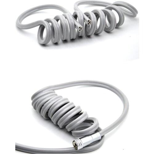 1Pc Dental Spiral Tube composite pipe 4-hole Dental Handpiece Hose tubing with Or without Adaptor