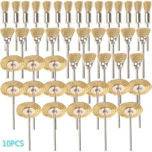 10pcs Steel Wire Wheel Brushes Buffing Drill Rotary Tools Grinder Welding Polishing Cups Drill Bit for Metal Rust Removal Brush