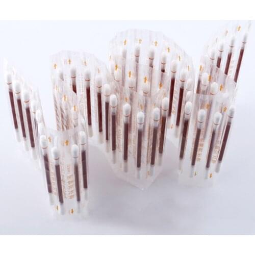 100pcs Disposable Medical Iodophor Iodine Cotton Swab Stick Home Outdoor Disinfection Emergency Tool