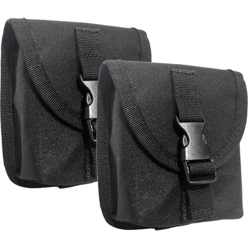 2pcs Replacement Scuba Dive Weight Belt Pocket Pouch with Quick Release Buckle 14 x 12 x 4cm Diving Equipment Black