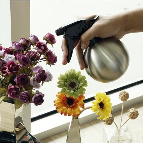 500ml Stainless Steel Watering Can Small Spherical Watering Pot Sprayer Water Spray Bottle For Garden Water Can Home Sprinkler