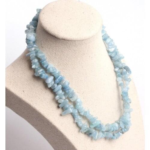 6--7mm Blue Aquamarines Natural Stone Chips Beads For Jewelry Making Beads Strand 34" DIY Bracelet Gem-inside