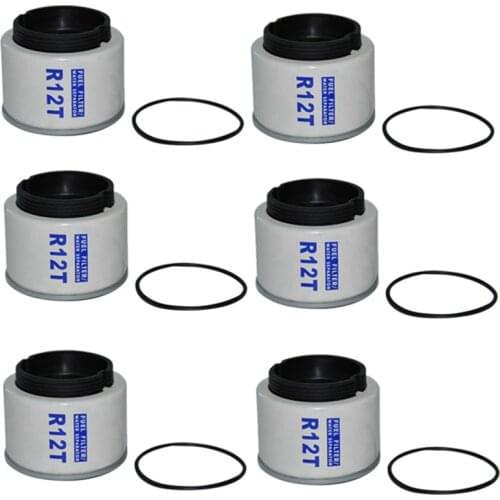 6 Pcs R12T Fuel/ Water Separator Filter elements for Racor 140R 120AT S3240 NPT ZG1/4-19 Automotive Parts