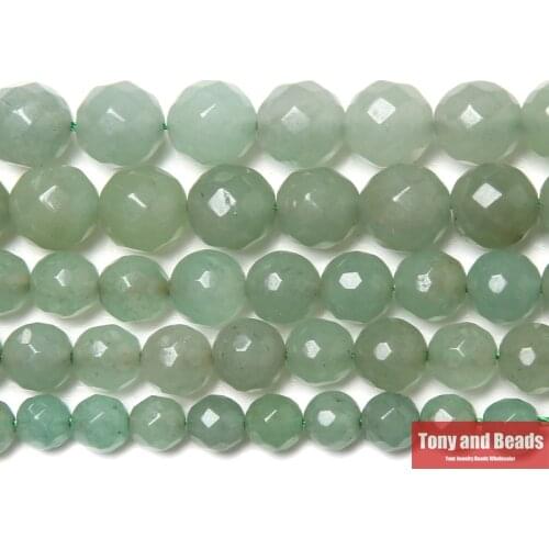New Arrival Faceted Green Aventurine Beads 15" Strand 4 6 8 10 12mm Pick Size For Jewelry Making