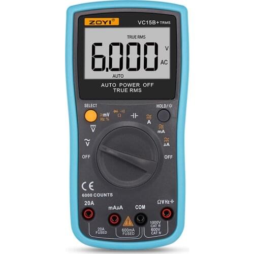 Digital Multimeter 6000 counts Autoranging LCD Screen AC/DC Ammeter Voltmeter Ohm Portable Meter Measurement Tool Than AN8002