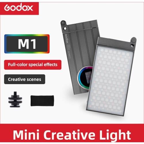 Godox M1 2500k-8500k Full Color RGB LED Light Pocket Aluminum Alloy LED Video Creative Light Multiple Special Effects Function