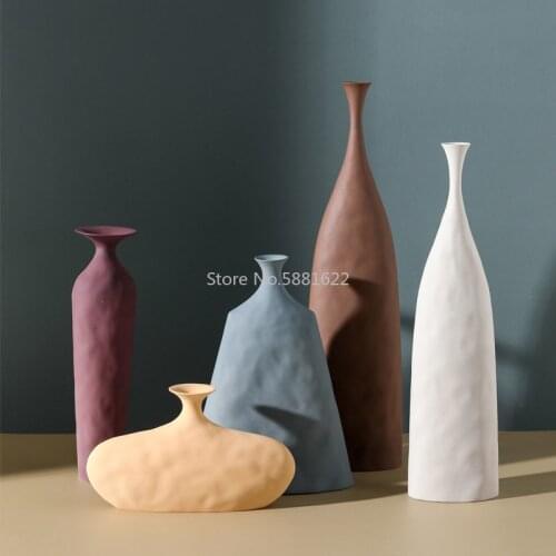 Nordic Ceramic Flower Vase Home Decoration Art Flower Vase Plant Holder Desk Hydroponics Decor Porcelain Ceramic Vase