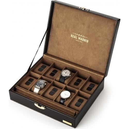Leather Box for 10 Watches Brown Real Madrid
