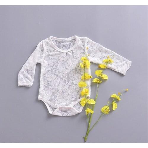 Newborn Baby Girl Lace embroidered Romper Long Sleeve Jumpsuit Playsuit Outfits Summer Baby Clothes