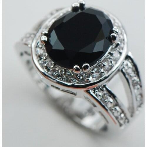 Black onyx Fashion 925 Sterling Silver Ring Size 6 7 8 9 10 F1053