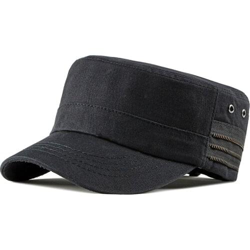 Men Classic Vintage Army Caps Adjustable Spring Baseball Fashion Classic Cotton Flat Top Military Hat For Women Outdoor Casual