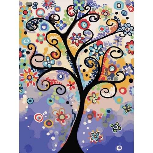 Scenery Tree Landscape DIY 11CT Cross Stitch Embroidery Kits Craft Needlework Set Printed Canvas Cotton Thread Wholesale