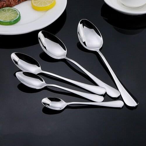 Stainless steel spoon Western restaurant coffee dessert spoon pointed spoon set five-grain spoon seasoning spoon