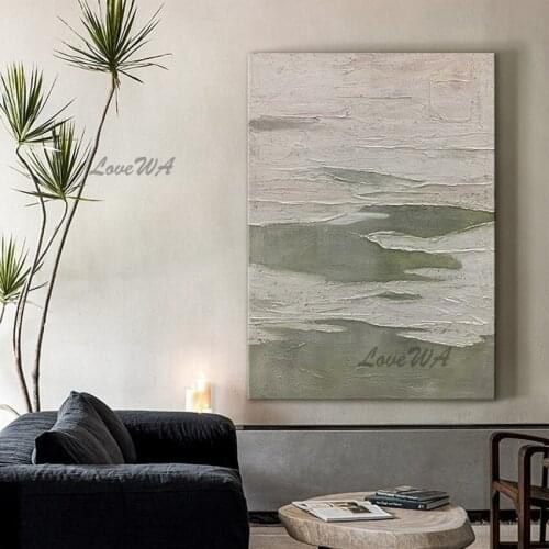 New Arrival Simple Light Colored Abstract Oil Painting With Hand Painting Modern Home Decoration Picture For Restaurant Unframed