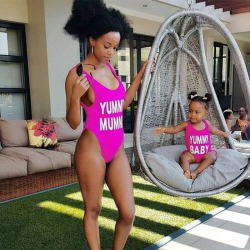 New swimsuit family mommy and me bathing suits swimsuit family matching swimwear mother daughter one piece swimming beach wear