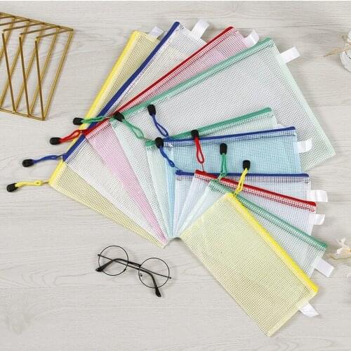 Stationery Storage Folder File Folder Waterproof Zipper File Organizer Folders Pvc Bag Portfolio Paper Storage Office Organizers