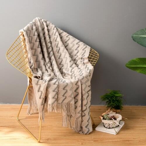 Tassel Throw Blanket Nordic sofa cover Woolen Knitting Cover Office Air Conditioning Lunch Break Blanket for beds soft big Shawl