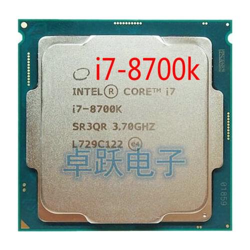 Intel Core 8 series Processor I7 8700K I7-8700K processor CPU LGA 1151-land FC-LGA 14 nanometers Six Core cpu free shipping