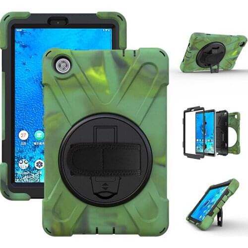 Shockproof Case for Lenovo Tab M8 HD TB-8505X 8505F 8505N Rotary Stand Cover with Hand Shoulder Strap